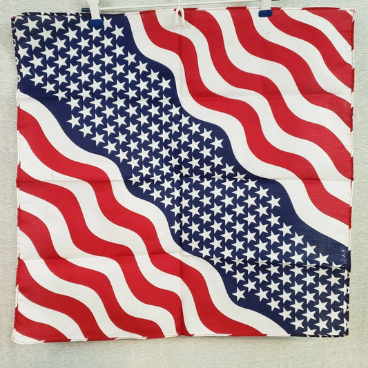 ZANheadgear Bandanna USA Wavy American Flag Cotton 22"x22" One Size NOS