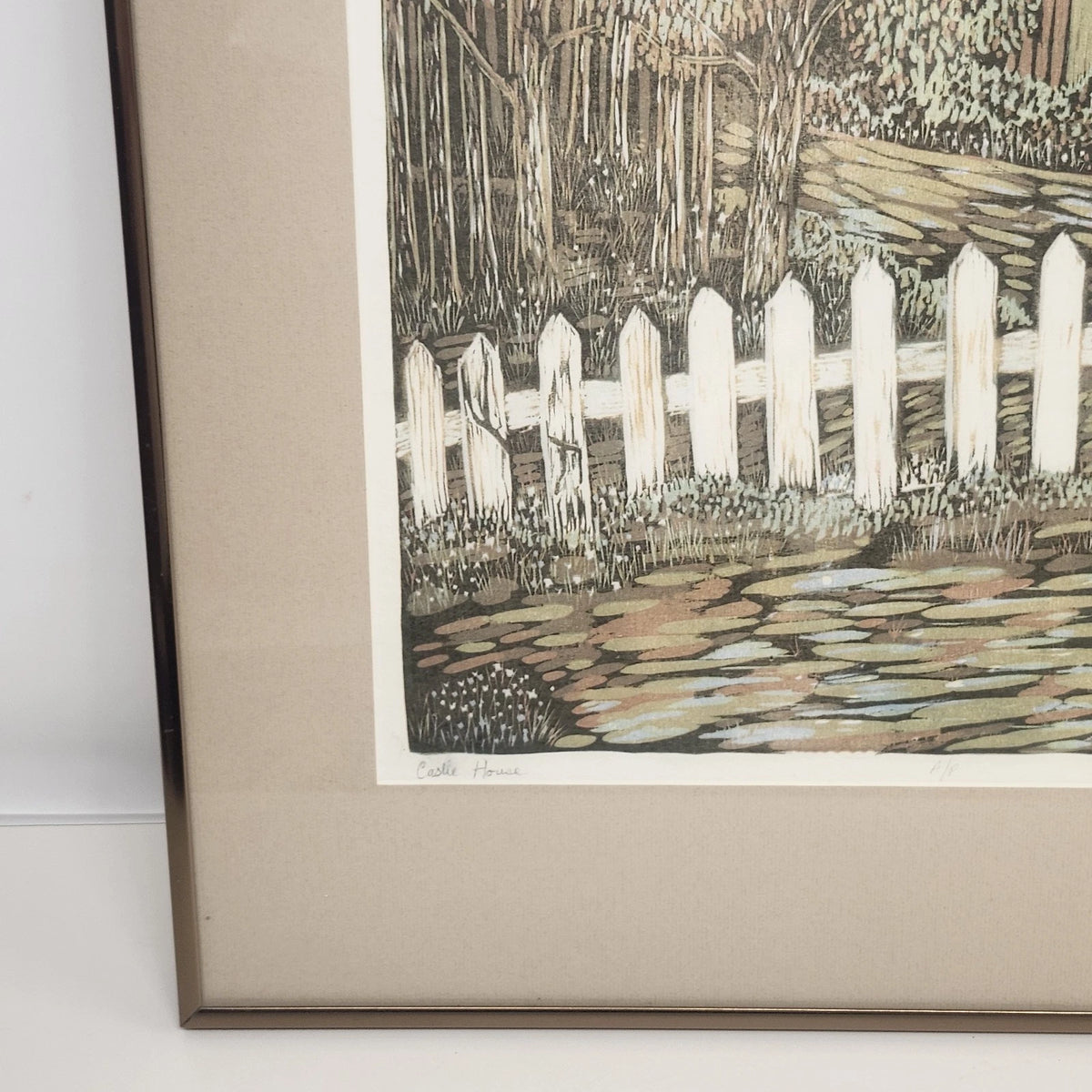 Elaine Wallace Castle House Framed Print Pastoral 27.5" Artist Proof Signed