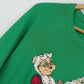 Jerzees XL Christmas Sweatshirt Santa Mrs Claus Green TIS THE SEASON 1990's USA