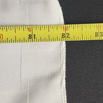 White Rectangle Tablecloth with Windowpane Checkered Striped Pattern 82" x 62"