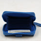 WalletBe Blue Snakeskin Wallet Compact Accordion Zip Credit Card Coin ID Case
