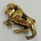 Gold Tone Bull with Black/Gray Accent Metal Brooch Pin Vintage Jewelry Accessory
