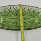 Hazel Atlas Avocado Green Oblong Relish Dish with Prescut Star Motif – 9.5 × 4.5″