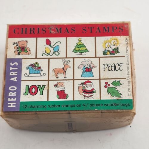 Hero Arts 11 Piece Wooden Mounted Rubber Stamps Vintage Original Packaging