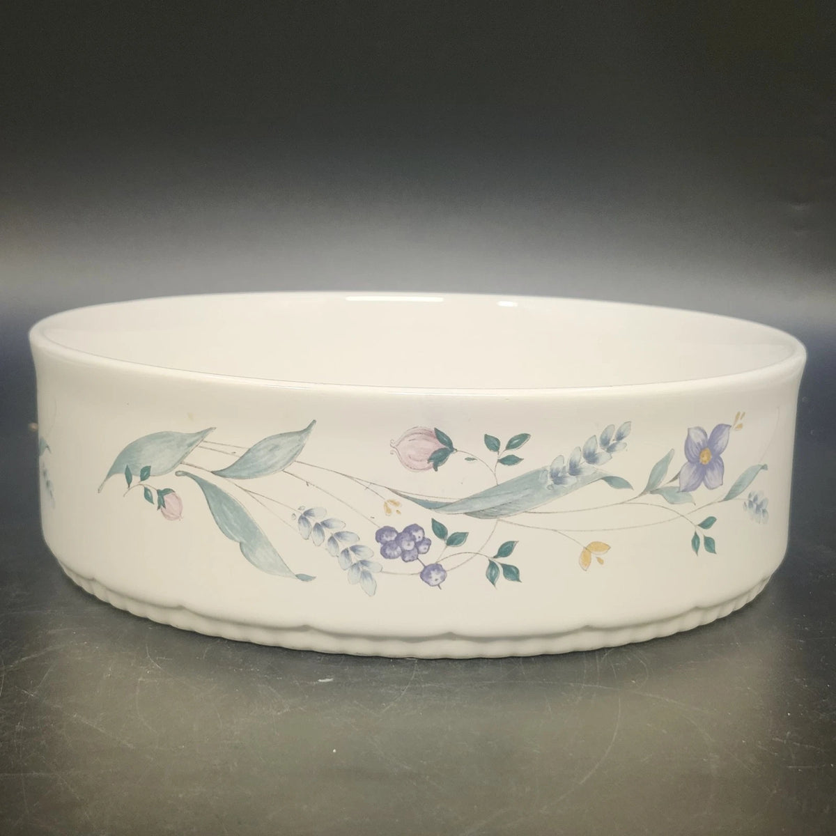 Pfaltzgraff April 2.5 Qt Casserole Dish w Glass Lid Floral Stoneware Vintage USA