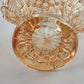 Small Peach Colored Brides Basket Carnival Depression Glass Applied Handle 6"h