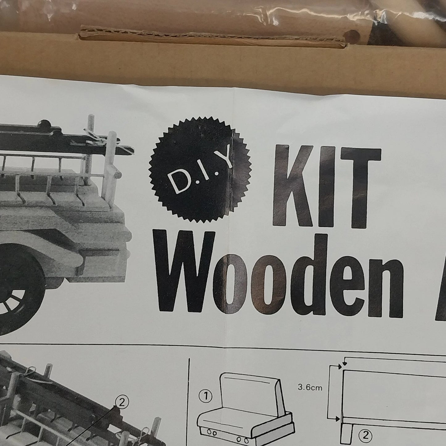 Fire Engine Wooden Model Kit No. 17681 DIY Craft Build NIB Taiwan 15" 1920 Vtg