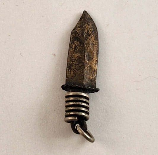 Minature Dagger Pendant Charm Necklace Part Steel Metal 1-1/2" NO CHAIN Vintage