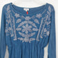 Luv 2 Luv Blue Embroidered Kurti Dress Womens Large Boho