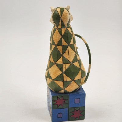 Jim Shore Heartwood Creek Felicity Cat Figurine Patchwork Quilt 6.5" China