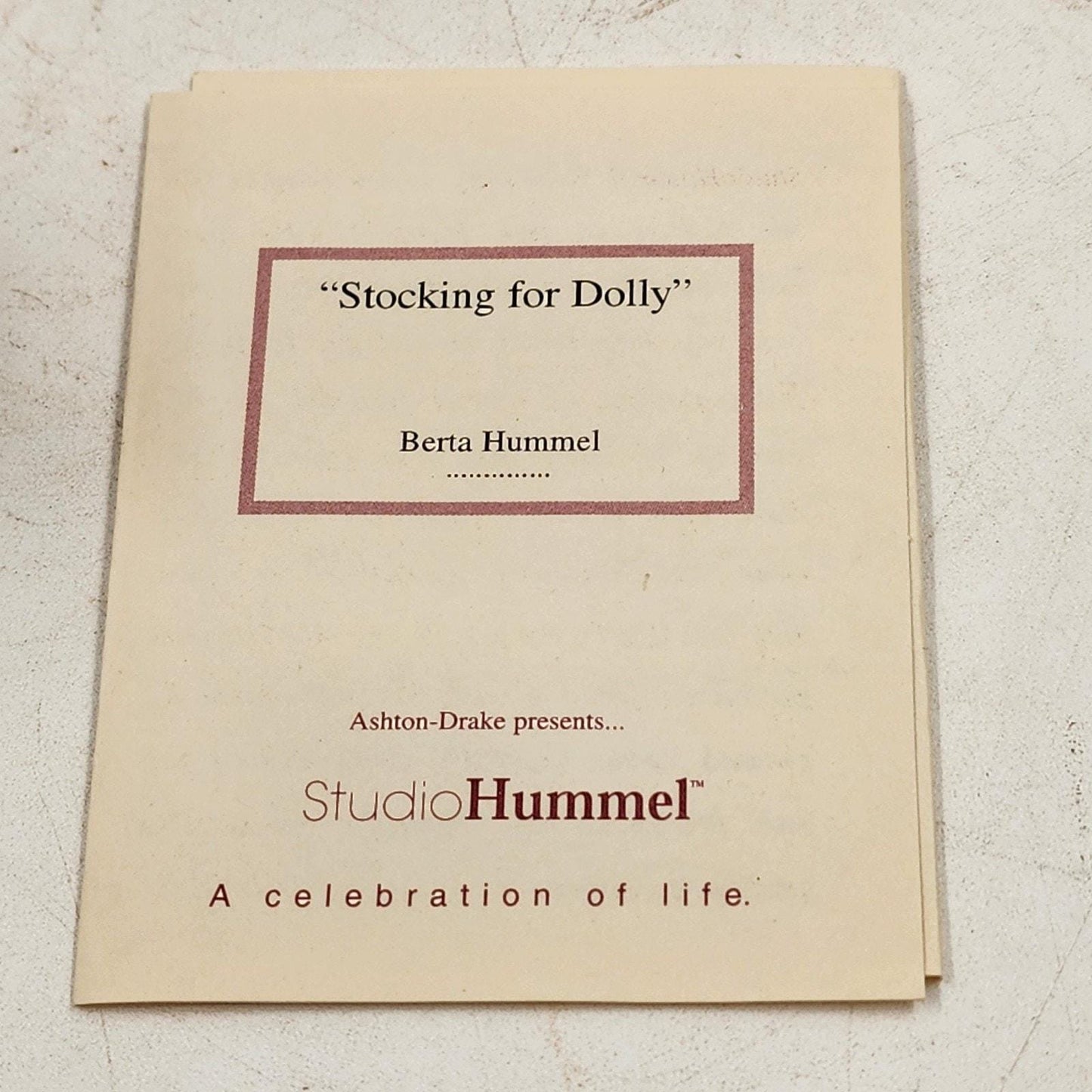 Berta Hummels Stocking for Dolly Ornament Ashton Drake Studio Hummel Goebel 1997