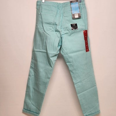 Nine West Gramercy Skinny Ankle Womens Jeans Size 14 Teal Denim Cotton Stretch