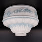 Art Deco Frosted Milk Glass Wall Sconce Shade Blue Floral Globe 2.25 Fitter