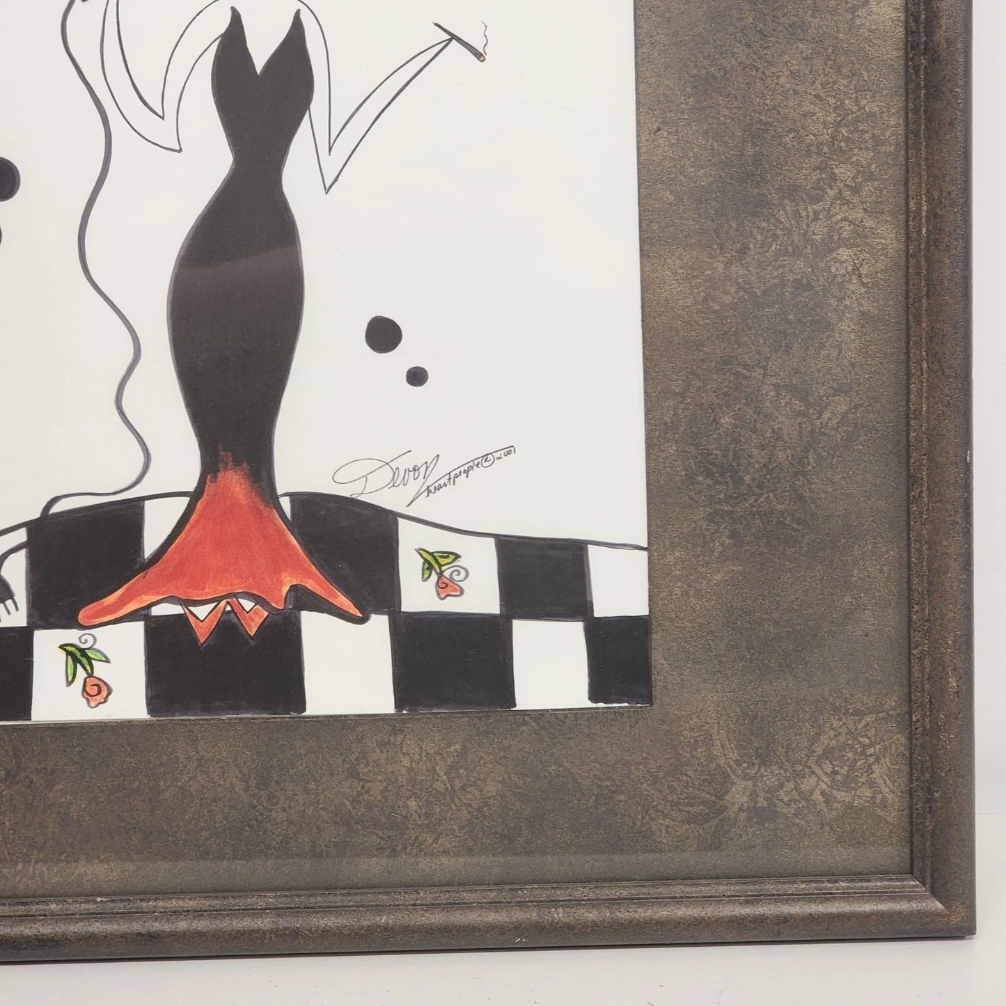 Heart People Stylized Illustration by Devon an Original Artwork Piece Framed