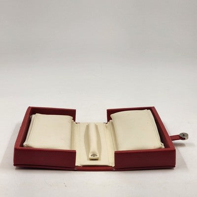 Hato Hasi Red Faux Leather Jewelry Travel Case Snap Closures Removable Pouches
