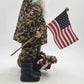 Camouflage Santa Claus Tabletop Figurine 19" Christmas US Flag Bag of Gifts NWT