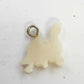 Mother of Pearl Turtle Charm White Shell Gold Tone Jump Ring Pendant Jewelry