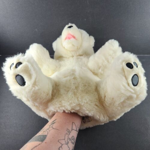 White Polar Bear Plush Hand Puppet Toy Stuffed Animal Cascade Toy China Vintage