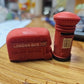 London Bus Red Rubber Mini Toy Bus Stop Figurine England Souvenir Vintage