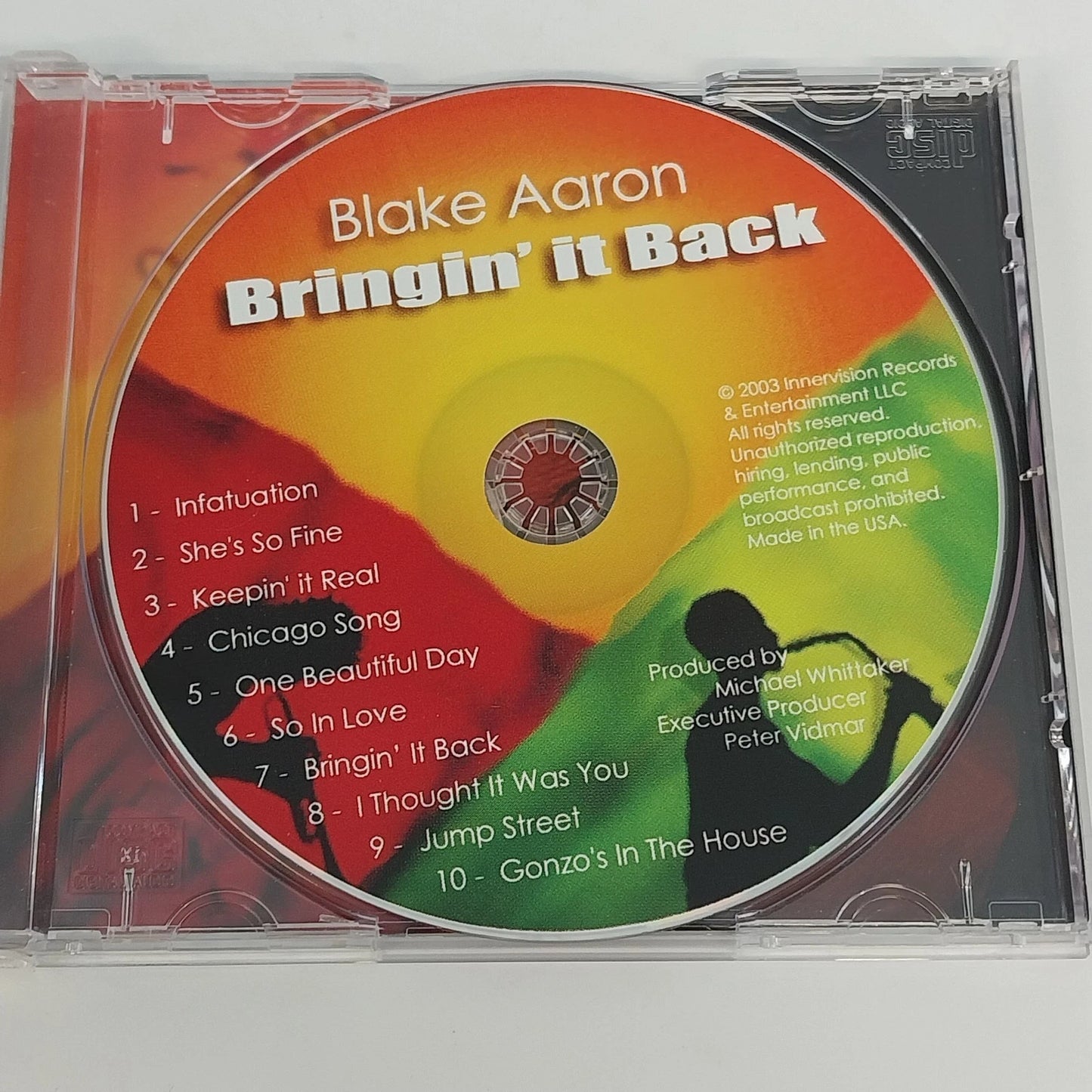 Blake Aaron Bringin' It Back CD Signed Smooth Jazz Guitar Contemporary 2003 USA