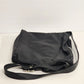 MHNY Black Leather Crossbody Satchel Three Compartment Purse