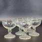 5 Anchor Hocking Bubble Foot Champagne Glasses 4" Mid Century Barware Set Vtg