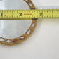 Gold Tone Round Pocket Mirror 2.75" Beaded Ornate Geometric Mosaic Star Design