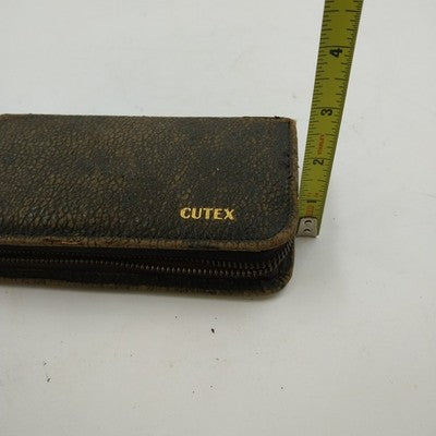 Cutex WW-II Men's Travel Grooming Zippered Leather Case Box Open Inside