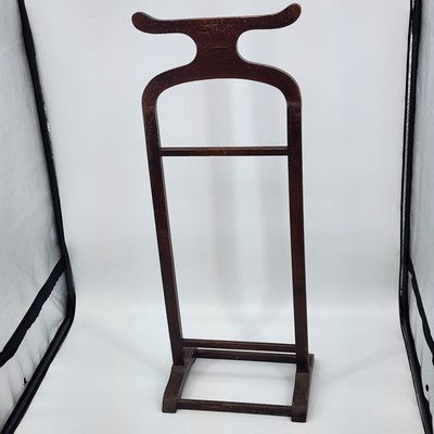 Wood Valet Butler Floor Standing Men's Clothes Suit Wardrobe Rack 45"h x 17"w