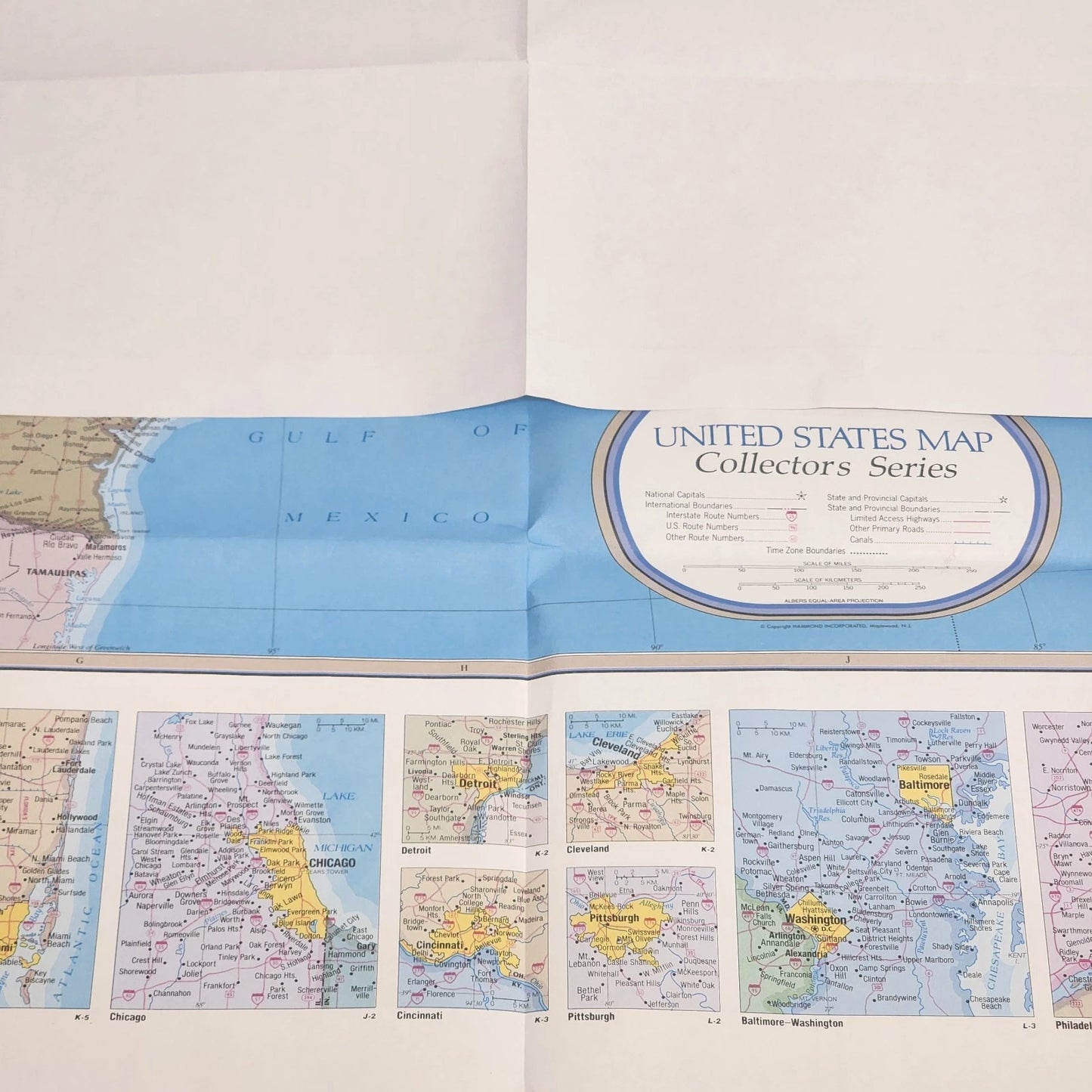 Hammond United States Paper Map Collector Series 50" x 38" Folded with Cities