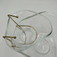 Tri-Top Chip Dip Serving Bowl Set Clear Glass Metal Bracket Indiana Glass Modern