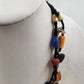 Lot of 3 Beaded Necklaces Jewelry Black Faceted Amber Glass Multicolor Boho Mix