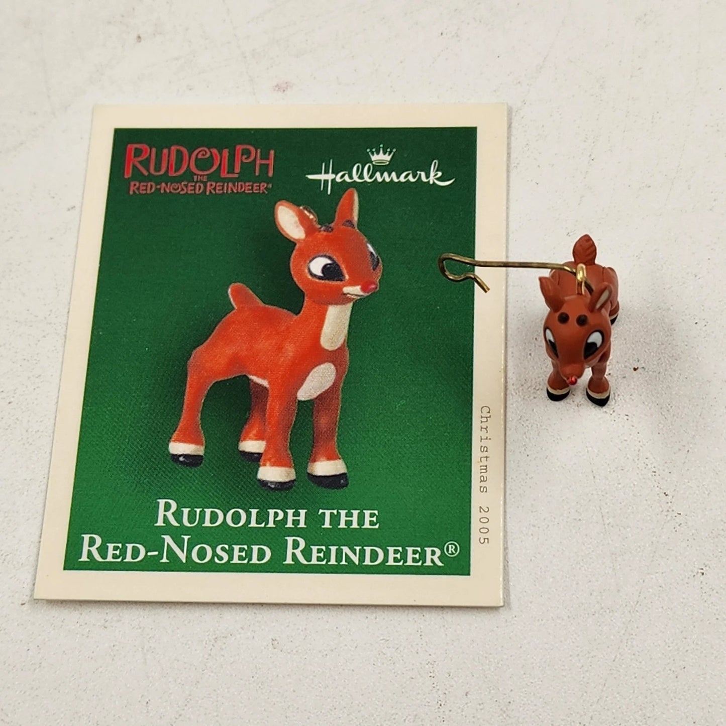 2 Hallmark Keepsake Miniature Ornaments 2000's Santa's Wittle Helper and Rudolph
