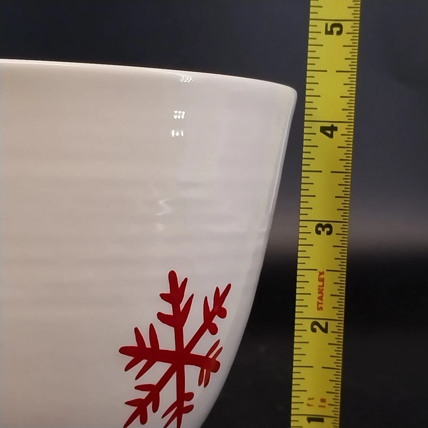 Hallmark Snowflake Mixing Bowl Merry Christmas Ceramic Bowl