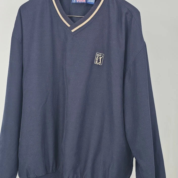 PGA Tour Men’s Jacket Lightweight Pullover Navy Blue Size M/M Polyester Vietnam