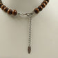 Plunder Design Boho Wood & Cord Wrapped Chunky Beaded Necklace Statement Jewelry