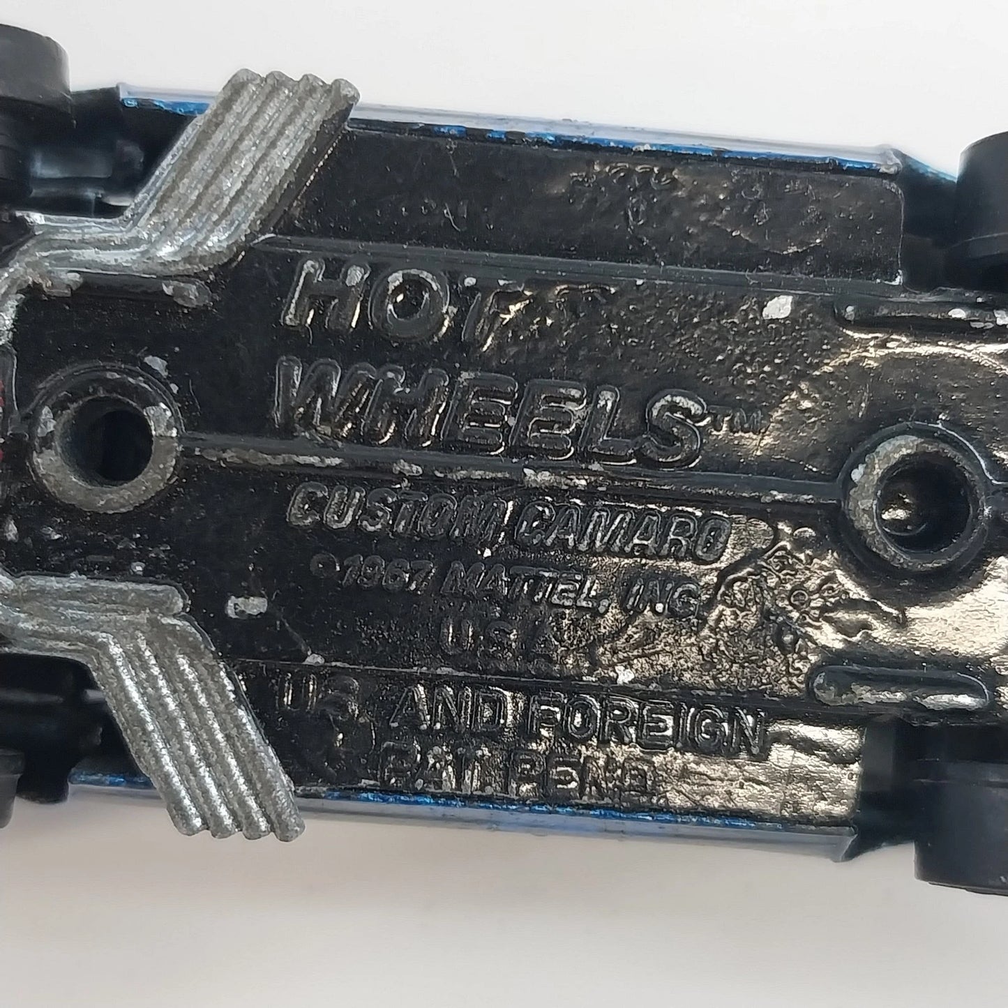 Hot Wheels Redline Custom Camaro Car Spectraflame Blue Black Interior USA 1968