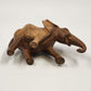 Solid Hardwood Elephant 3.5"h Walking Position Natural Smooth Missing Tusks Vtg