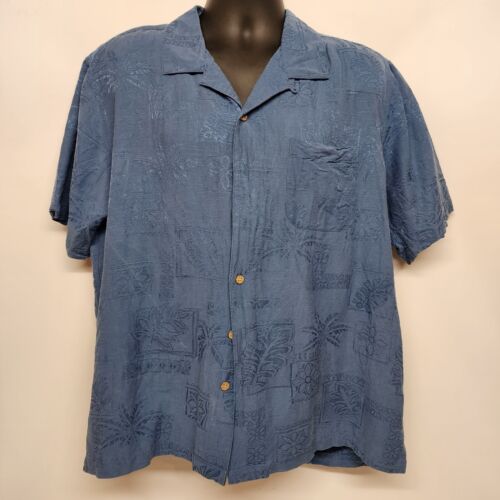 Batik Bay Hawaiian Shirt Button Up Short Sleeve 100% Silk Men's Size XL