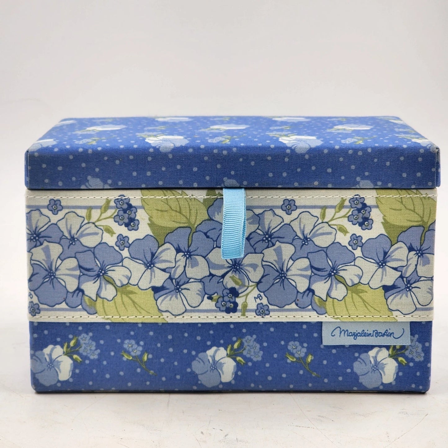 Marjolein Bastin Hobby Gift Denim & Daisies Fabric Sewing/Jewelry Craft Box Vtg