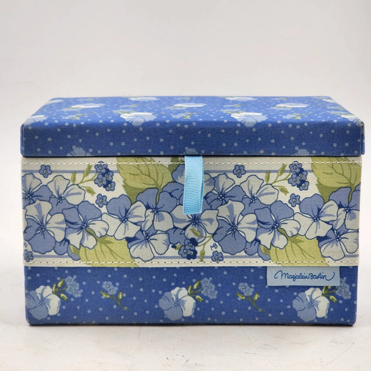 Marjolein Bastin Hobby Gift Denim & Daisies Fabric Sewing/Jewelry Craft Box Vtg