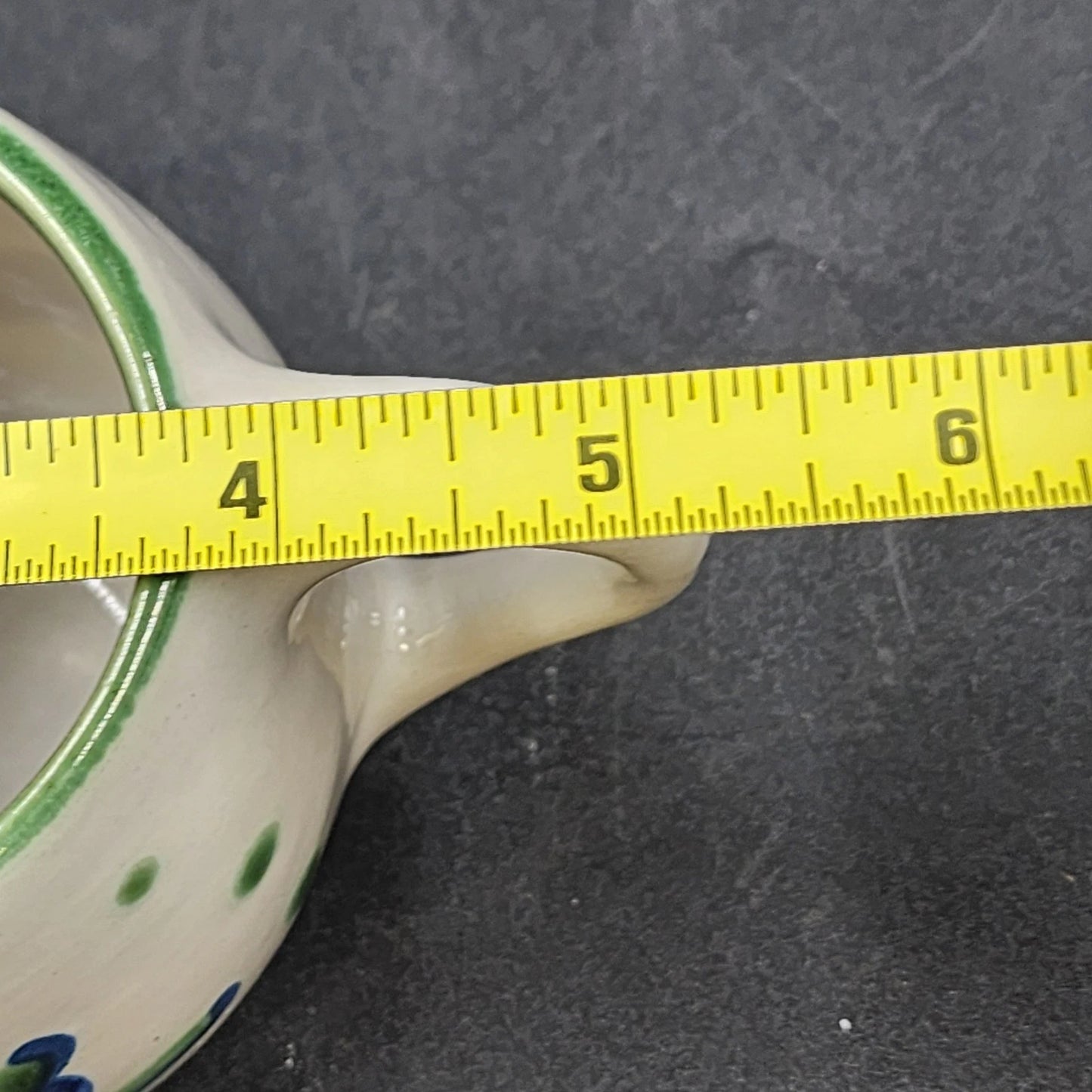 Hadley Pottery Oversize 12 oz Creamer 3.5" Blueberry Bouquet Hand-Painted Vtg