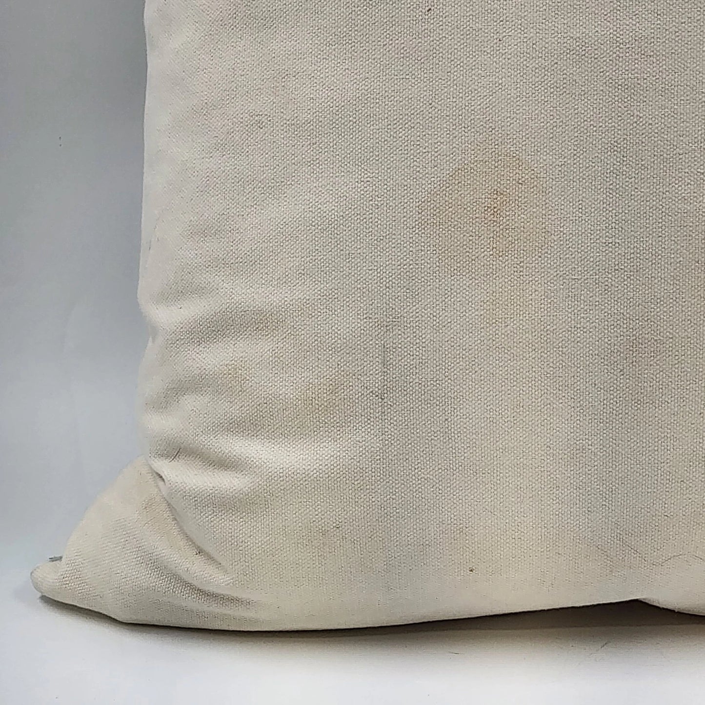 Decorative Down Throw Pillow 20"x20" White Green Embroidered Floral Leaf Pattern