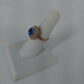 3 Pc Ring Lot Blue Rhinestone Adjustable Silver Tone Flower Chain Link Size 7