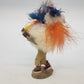 Rainbow C.Zopah Handmade Feather Folk Art Figure Colorful Wood Base 5" 154-168