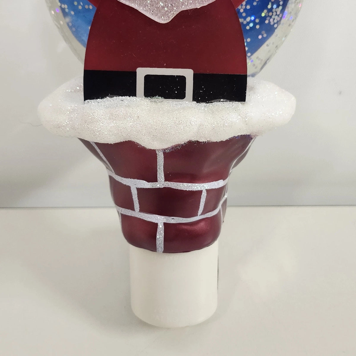 Santa Claus Christmas Night Light Glitter Snow Globe Chimney Plug In Holiday