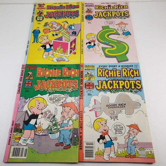 4 Richie Rich Jackpots Comic Books of the Archie Series April thru Oct 1978 VG+