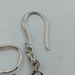 Silver Tone Angel Wing Dangle Earrings Clear Faceted Beads French Hook Jewelry