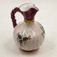 Italian Ceramic Pottery Pitcher Hand Painted Bright Floral Twist Handle 8.5"
