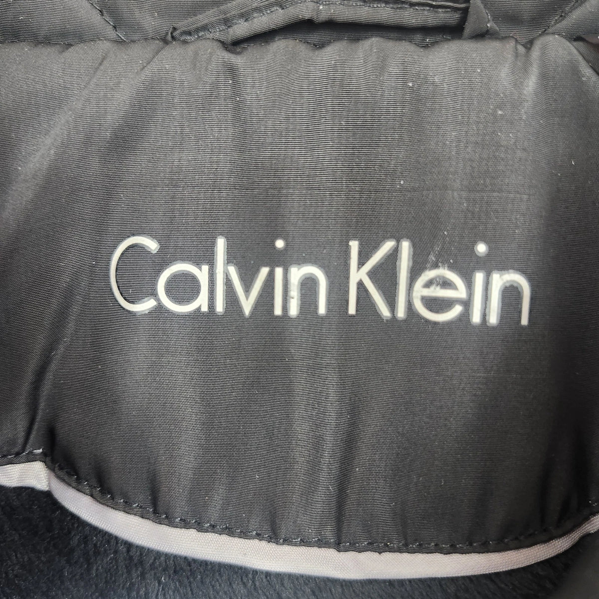 Calvin Klein Women's Quilted Jacket PXL Black Diamond Snap Front Faux Fur Lining